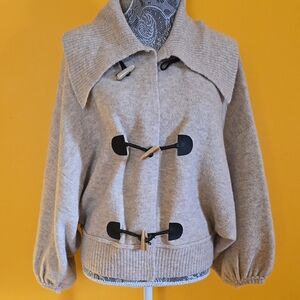 Cozy Beige Toggle Sweater